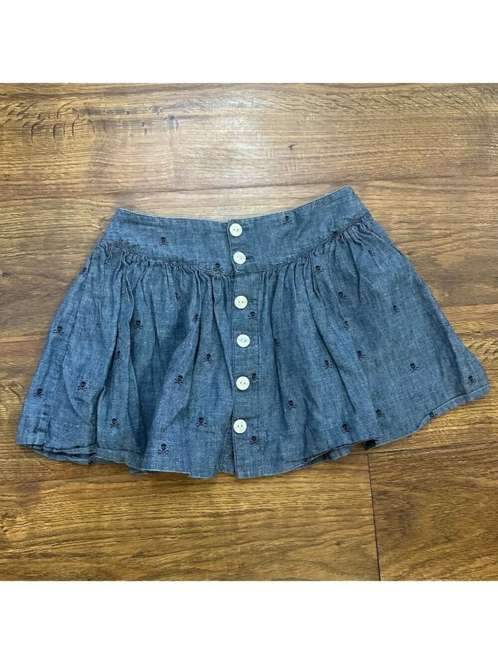Ralph Lauren denim chambray skull mini Skirt